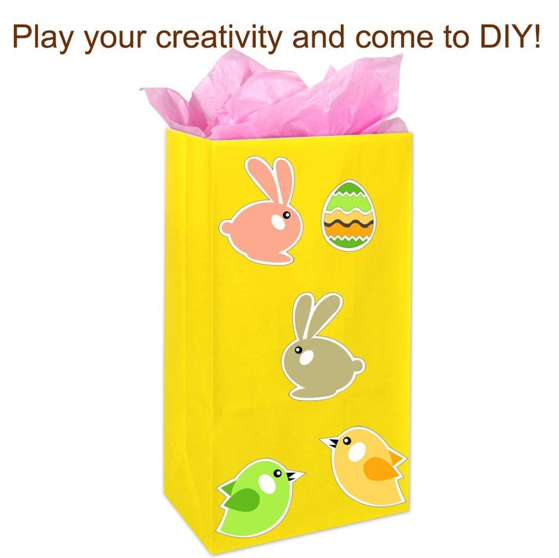 KEYYOOMY Small Yellow Paper Bags Yellow Party Goodie Bags Party Favor Bag Paper Lunch Bag (100 CT, 4.7x2.4x8.7 In) - Image 5